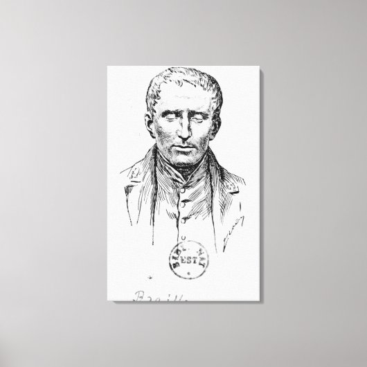 Portret van Louis Braille Canvas Afdruk (Voorkant)