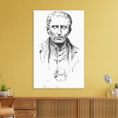 Portret van Louis Braille Canvas Afdruk (Insitu (Woonkamer))