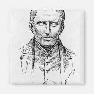 Portret van Louis Braille Magneet