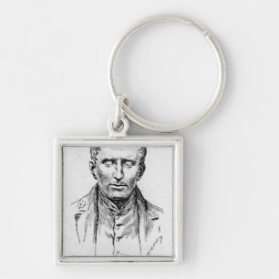 Portret van Louis Braille Sleutelhanger