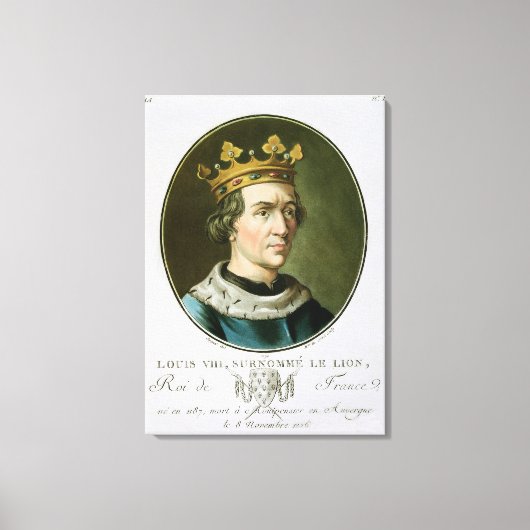 Portret van Louis VIII, Le Lion, koning van Canvas Afdruk (Voorkant)