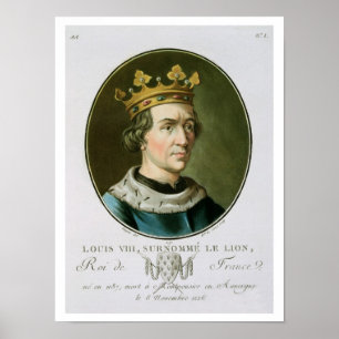 Portret van Louis VIII, Le Lion, koning van Poster
