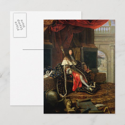 Portret van Louis XIV 1668 Briefkaart (Voorkant / Achterkant)