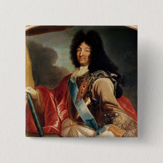 Portret van Louis XIV 2 Vierkante Button 5,1 Cm (Voorkant)