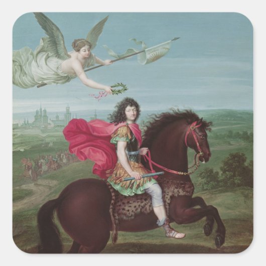 Portret van Louis XIV 2 Vierkante Sticker (Voorkant)