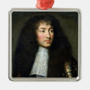 Portret van Louis XIV Metalen Ornament