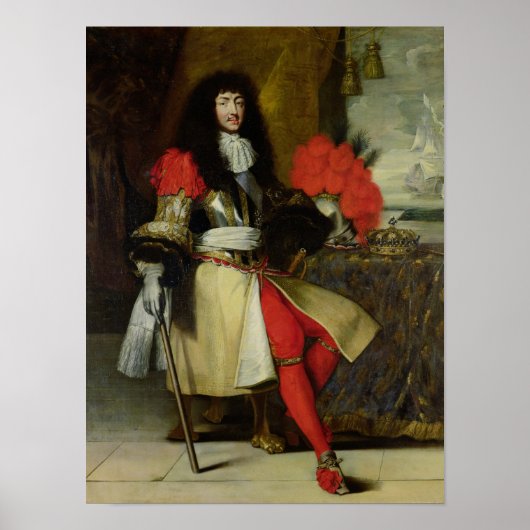 Portret van Louis XIV na 1670 Poster (Voorkant)