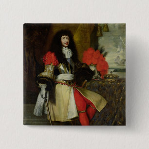 Portret van Louis XIV na 1670 Vierkante Button 5,1 Cm