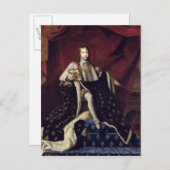 Portret van Louis XIV van 10.1648 jaar Briefkaart (Voorkant / Achterkant)