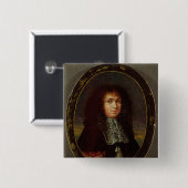 Portret van Louis XIV Vierkante Button 5,1 Cm (Voorkant /achterkant)