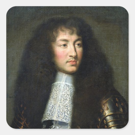 Portret van Louis XIV Vierkante Sticker (Voorkant)