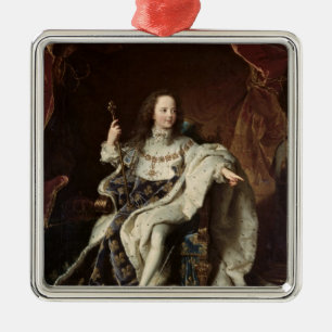 Portret van Louis XV in Coronation Robes, 1715 Metalen Ornament