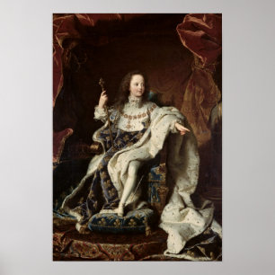 Portret van Louis XV in Coronation Robes, 1715 Poster
