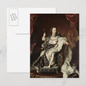 Portret van Louis XV in Robes van de Kroning, 1715 Briefkaart (Voorkant / Achterkant)