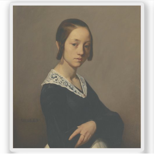 Portret van Louise-Antoinette Feuardent Sticker (Voorkant)