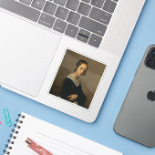 Portret van Louise-Antoinette Feuardent Sticker (Laptop met iPhone)