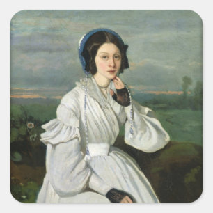 Portret van Louise Claire Sennegon Vierkante Sticker