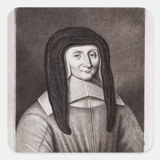 Portret van Louise de Marillac Vierkante Sticker (Voorkant)