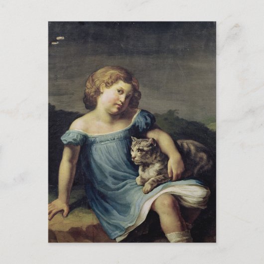 Portret van Louise Vernet als kind, 1818-19 Briefkaart (Voorkant)