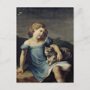 Portret van Louise Vernet als kind, 1818-19 Briefkaart