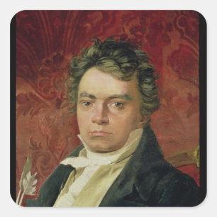 Portret van Ludwig Van Beethoven Vierkante Sticker