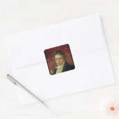 Portret van Ludwig Van Beethoven Vierkante Sticker (Envelop)