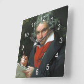 Portret van Ludwig von Beethoven Vierkante Klok (Hoek)