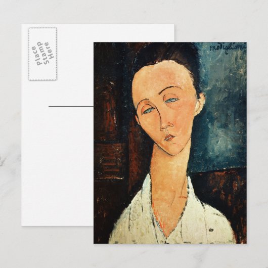 Portret van Lunia Czechowska, 1918 Briefkaart (Voorkant / Achterkant)