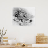 Portret van Lurcher Dog Poster (Keuken)