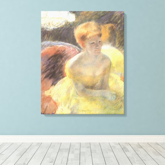 Portret van Lydia in de opera van Mary Cassatt Canvas Afdruk (Insitu (Houten vloer))