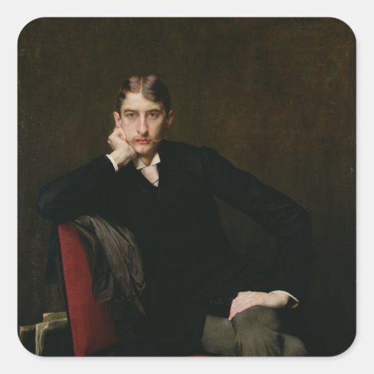 Portret van M. Fitzgerald, 1889 Vierkante Sticker (Voorkant)