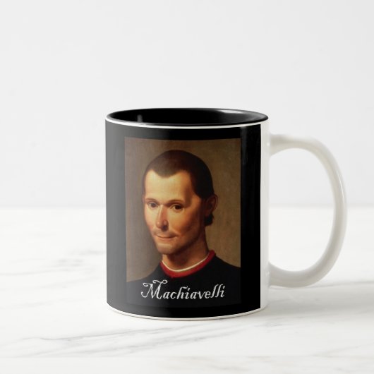 Portret van Machiavelli 1 Tweekleurige Koffiemok (Rechts)