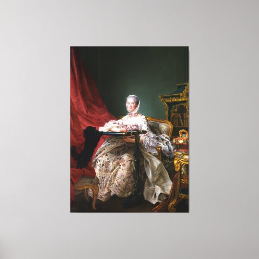 Portret van Madame de Pompadour Canvas Afdruk (Voorkant)