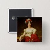 Portret van Madame de Stael Vierkante Button 5,1 Cm (Voorkant /achterkant)