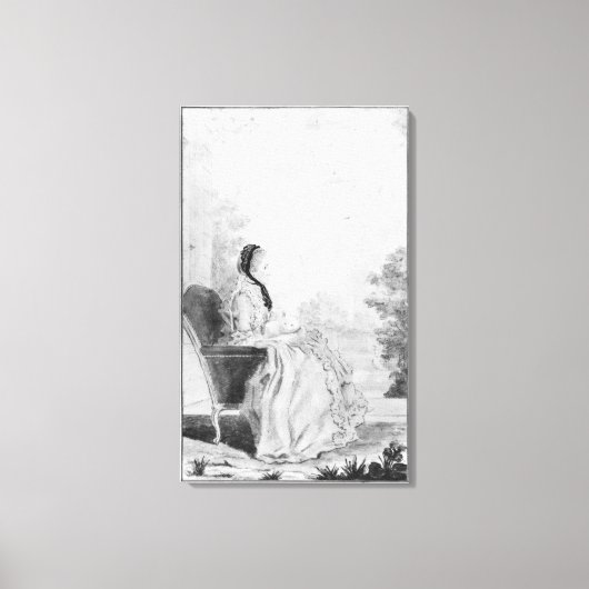 Portret van Madame du Deffand, 1760 Canvas Afdruk (Voorkant)