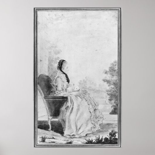 Portret van Madame du Deffand, 1760 Poster (Voorkant)