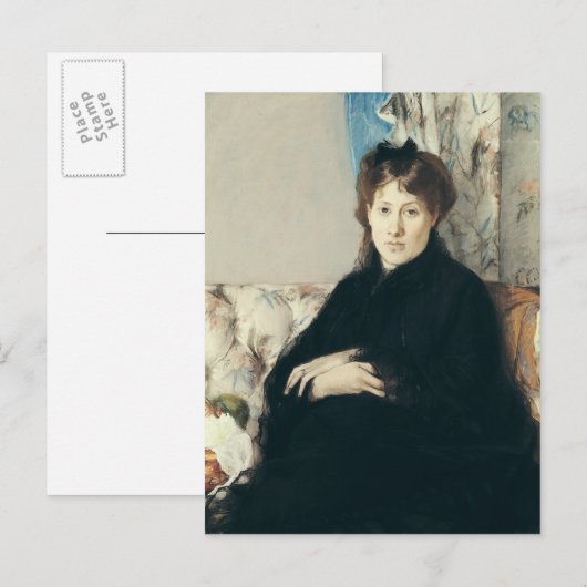 Portret van Madame Edma Pontillon 1871 Briefkaart (Voorkant / Achterkant)