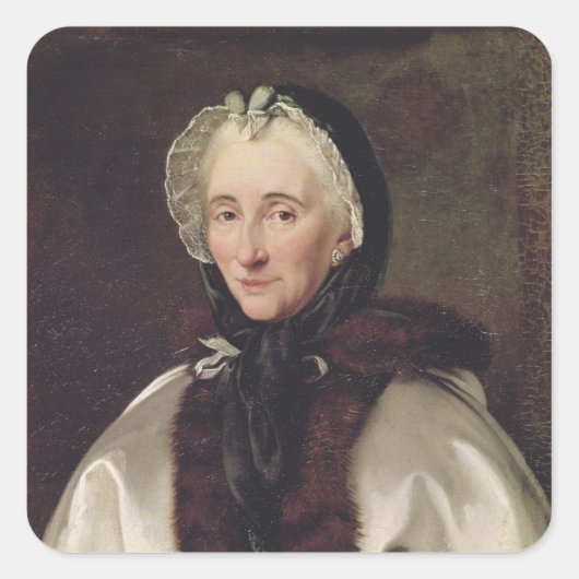 Portret van Madame Francoise de Graffigny Vierkante Sticker (Voorkant)