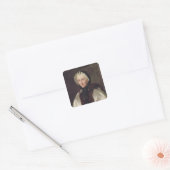 Portret van Madame Francoise de Graffigny Vierkante Sticker (Envelop)