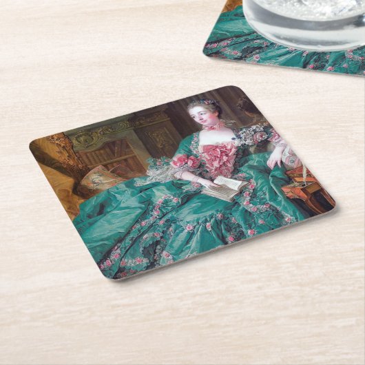 Portret van Madame Pompadour, Boucher, 1756 Kartonnen Onderzetters (Schuin)