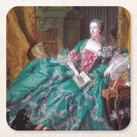 Portret van Madame Pompadour, Boucher Kartonnen Onderzetters (Voorkant)