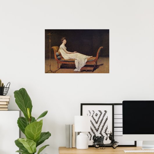 Portret van Madame Recamier door Jacques-Louis Dav Poster (Thuiskantoor)