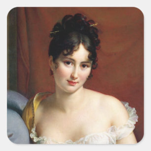 Portret van Madame Recamier Vierkante Sticker