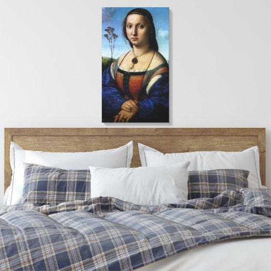 Portret van Maddalena Doni door Raphael Sanzio Canvas Afdruk (Insitu (Slaapkamer))