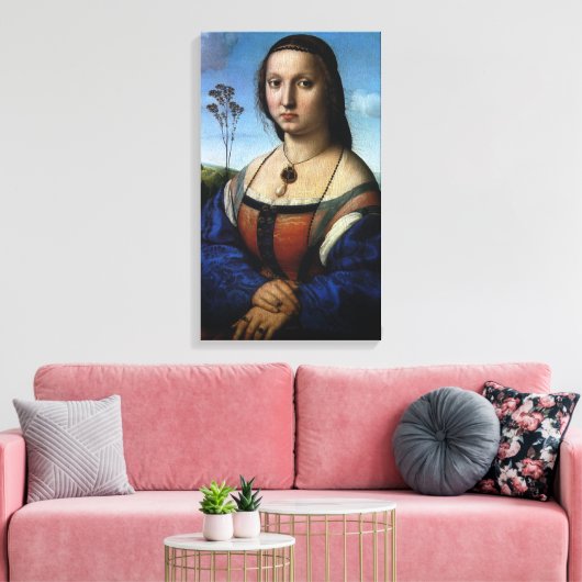 Portret van Maddalena Doni door Raphael Sanzio Canvas Afdruk (Insitu (Woonkamer))