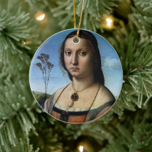 Portret van Maddalena Doni door Raphael Sanzio Keramisch Ornament