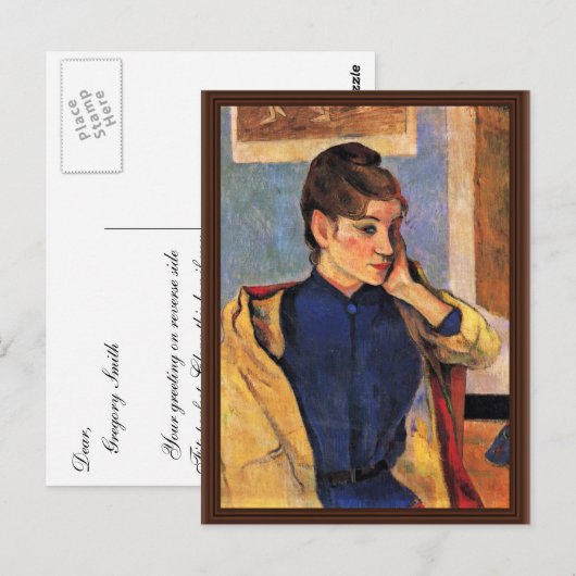Portret van Madeleine Bernard door Gauguin Paul Briefkaart (Voorkant / Achterkant)