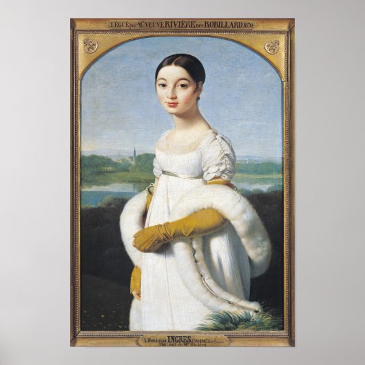 Portret van Mademoiselle Caroline Riviere 1805 Poster (Voorkant)