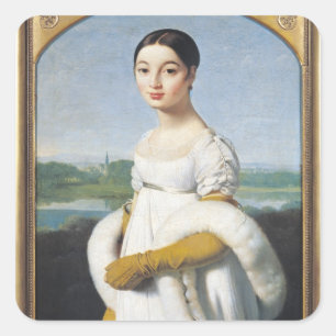 Portret van Mademoiselle Caroline Riviere 1805 Vierkante Sticker