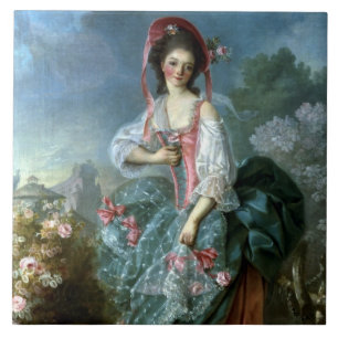 Portret van Mademoiselle Guimard als Terpsichore,  Tegeltje